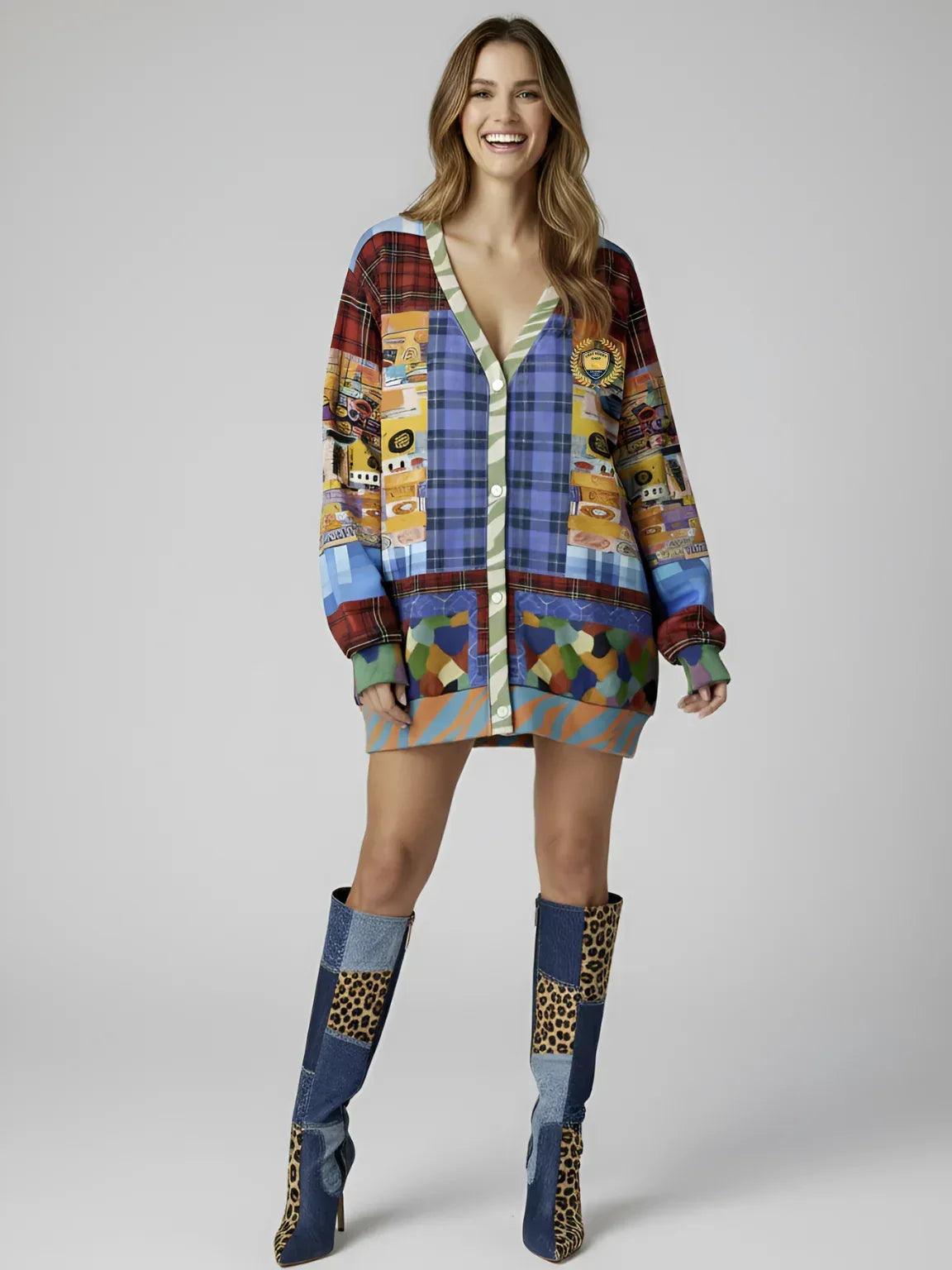 Open Window in Provence - Matisse - Patchwork Heavyweight Unisex Cardigan