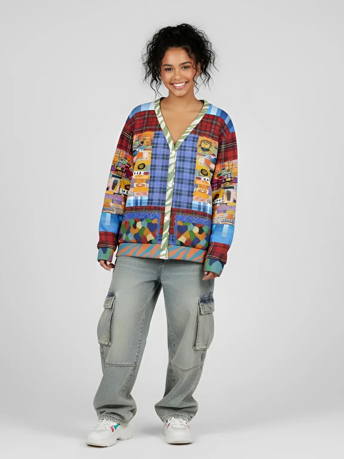 Open Window in Provence - Matisse - Patchwork Heavyweight Unisex Cardigan