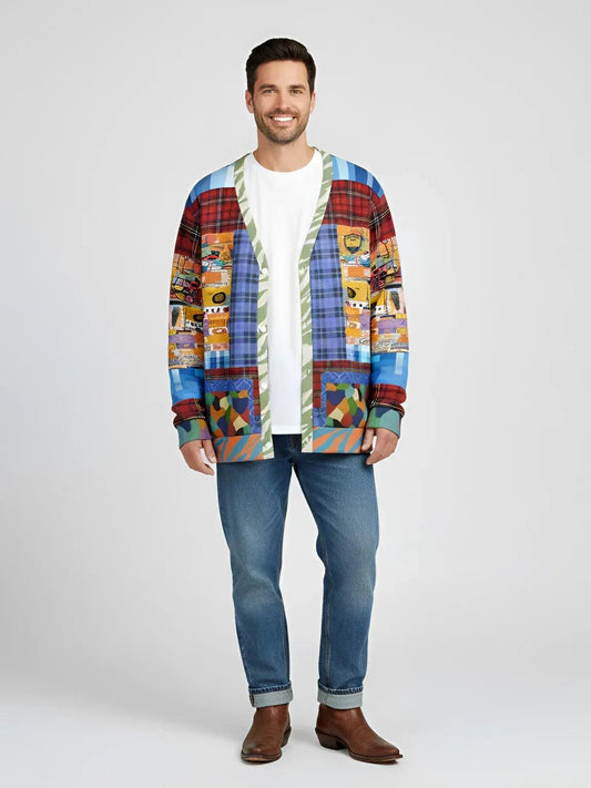 Open Window in Provence - Matisse - Patchwork Heavyweight Unisex Cardigan