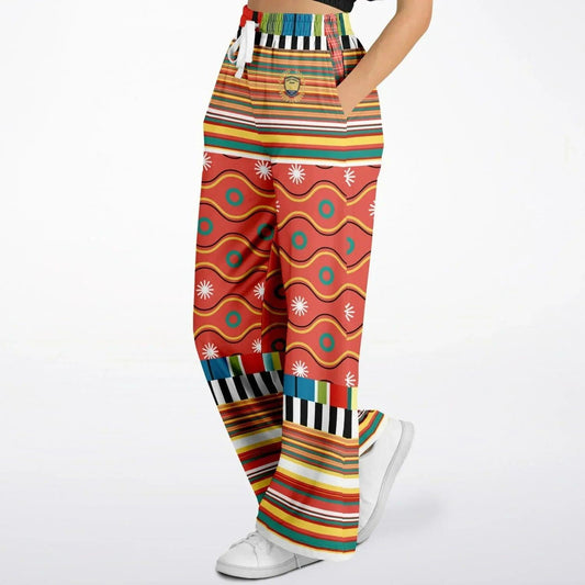 Orange Sunset Jailhouse Stripe Eco-Poly Wide Leg Pants