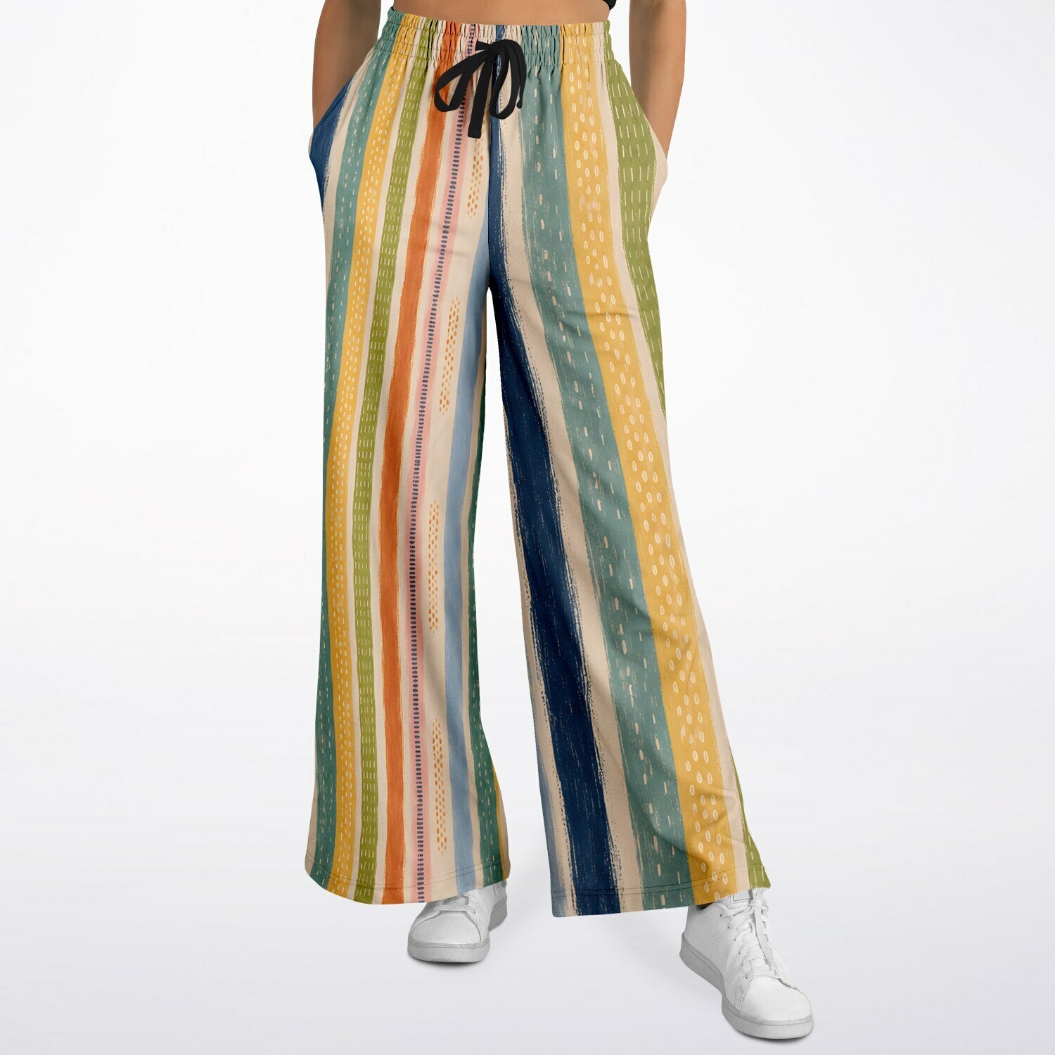 Painted Daybreak Abstract Stripe Eco-Poly Wide Leg Pants