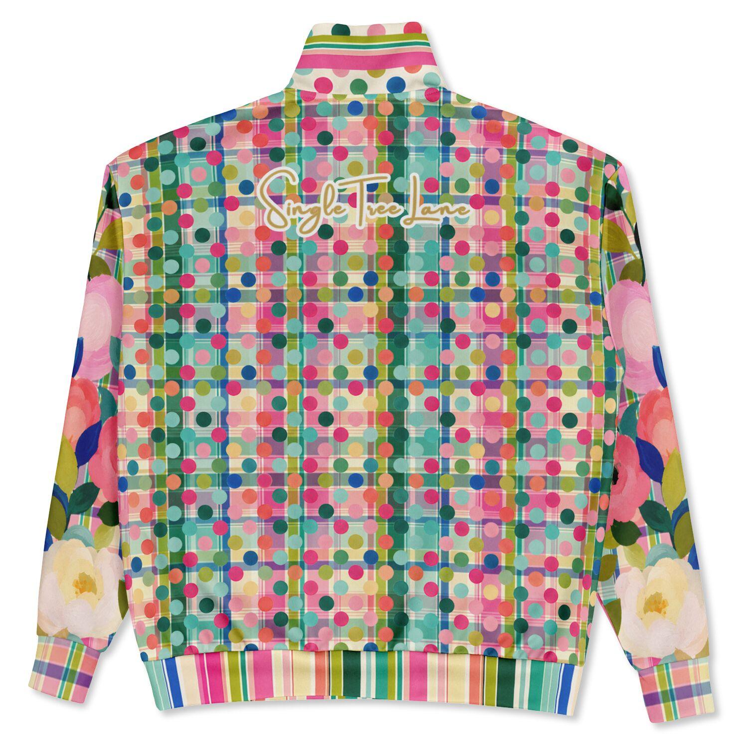 Paris in Full Bloom and Dots Heavyweight Oversized Quarter Zip Sweatshirt