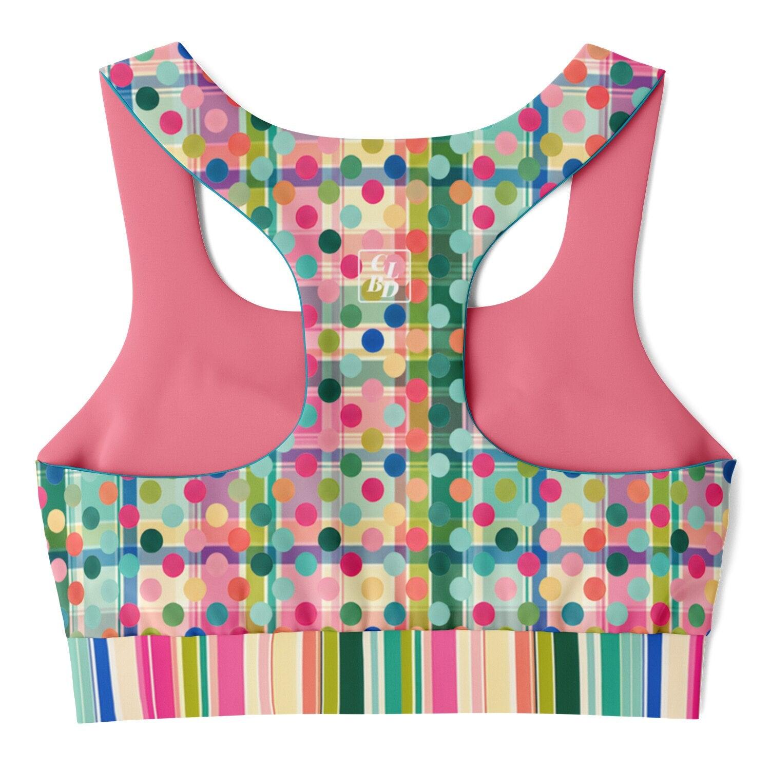 Paris in Full Bloom and Dots Padded Sports Bra