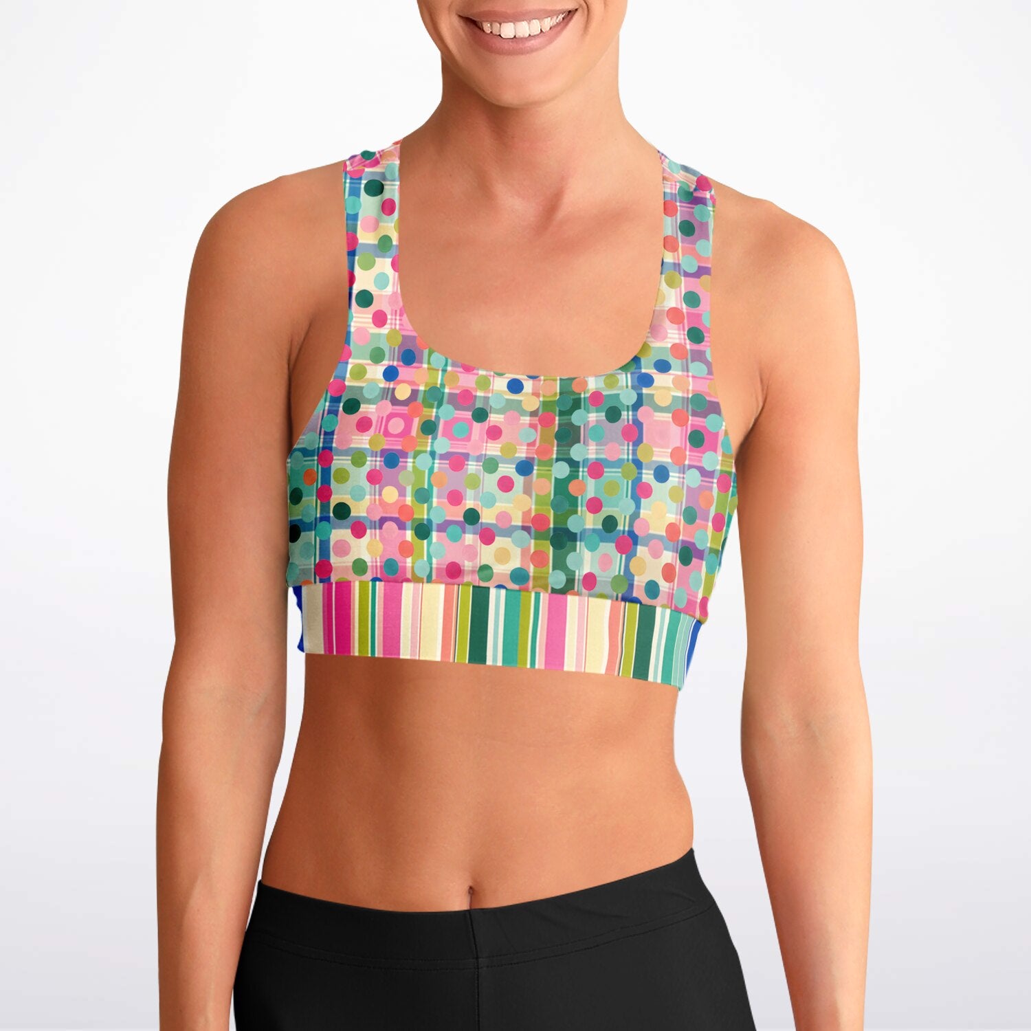 Paris in Full Bloom and Dots Padded Sports Bra