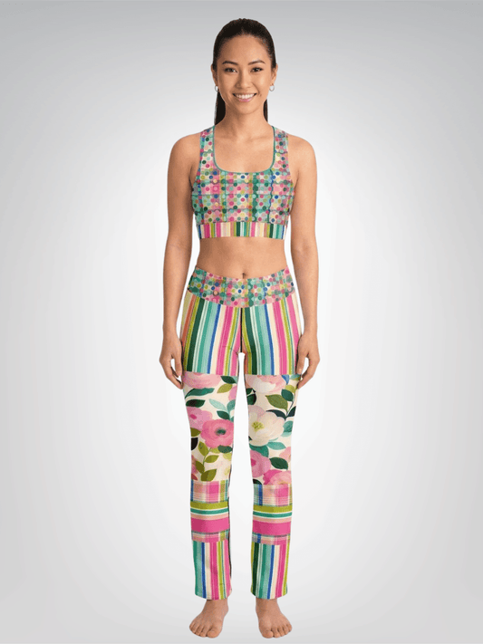 Paris in Full Bloom and Dots Padded Sports Bra
