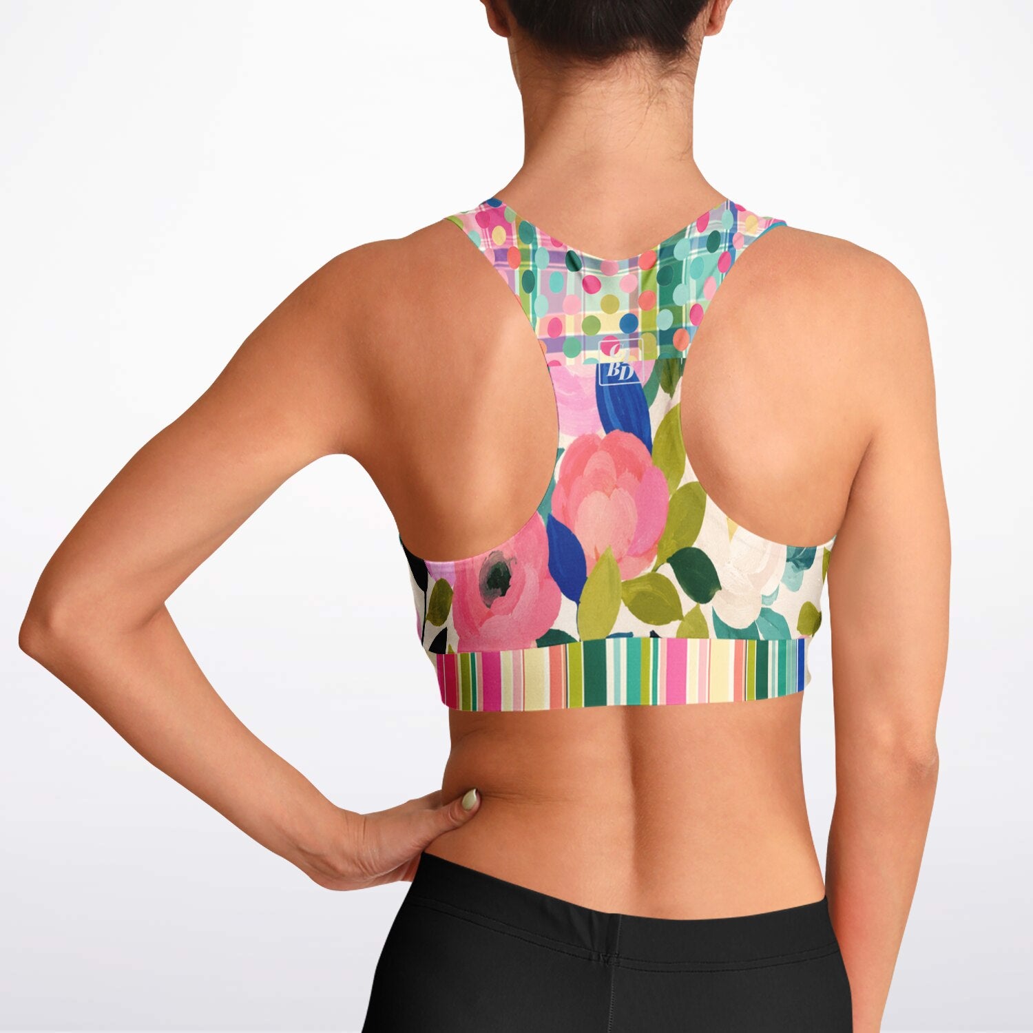 Paris in Full Bloom Padded Sports Bra