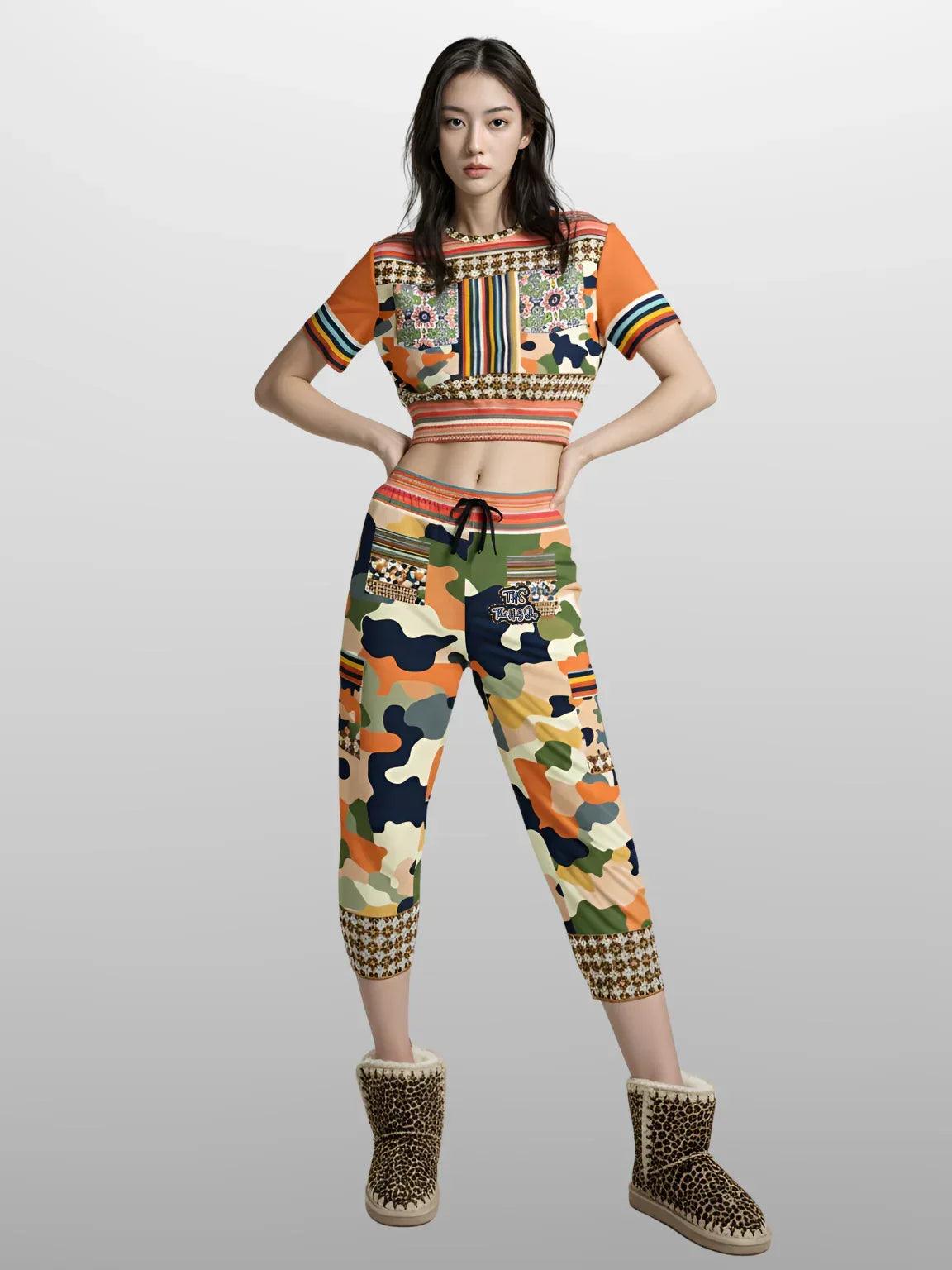 Peachtree in Orange Camo Eco-Poly Cargo Joggers