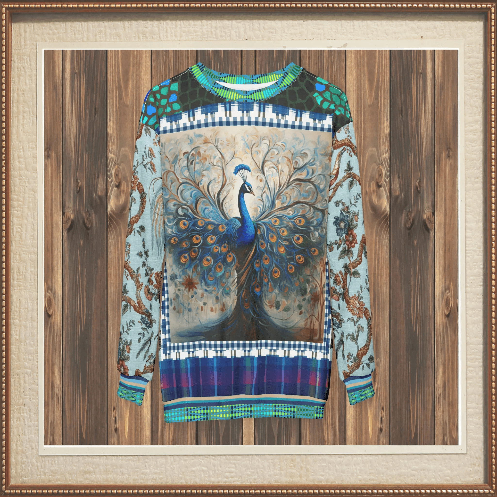 Proud Peacock in Mosaic Unisex Sweatshirt (Gold Label)