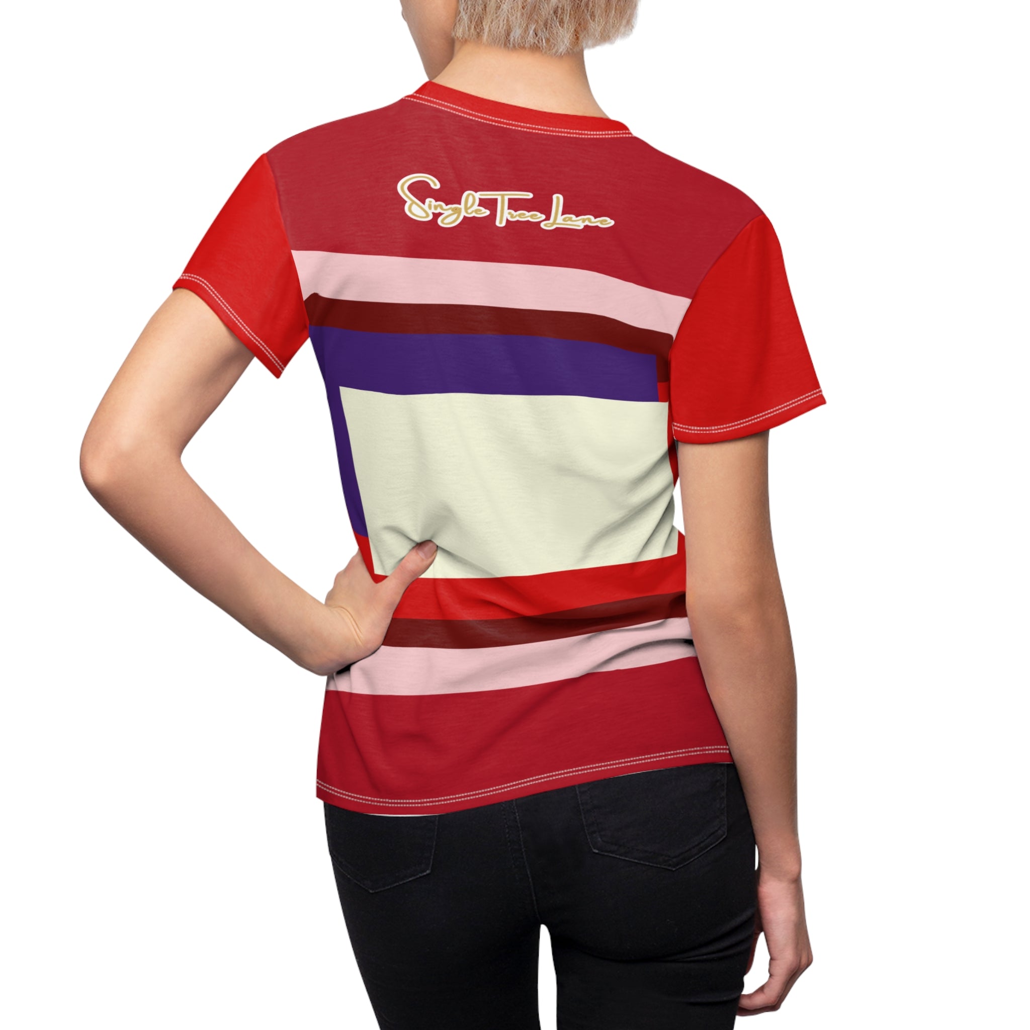 Pink Candy Holiday Square Geometric Print Colorful AOP Women&