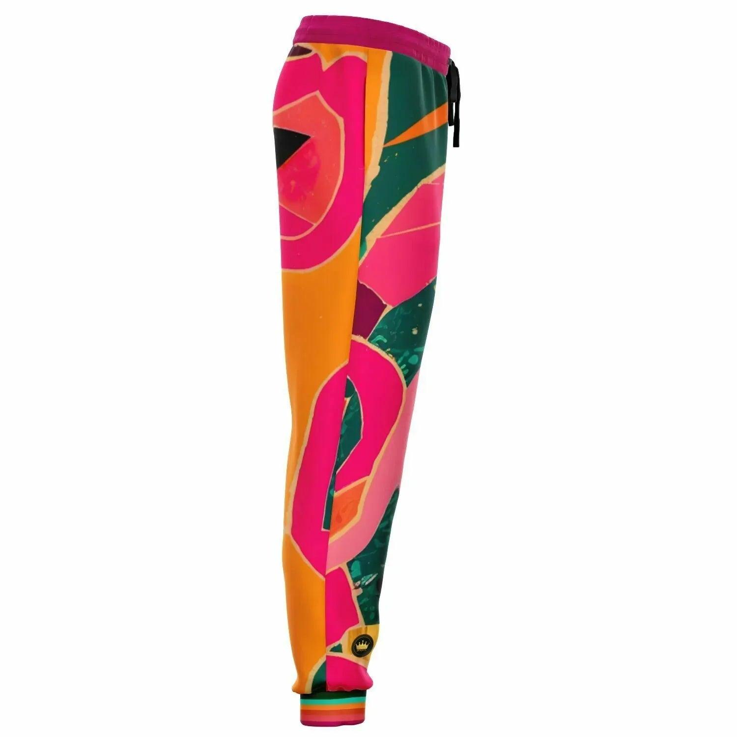 Pink Floral Mosaic Eco-Poly Unisex Joggers