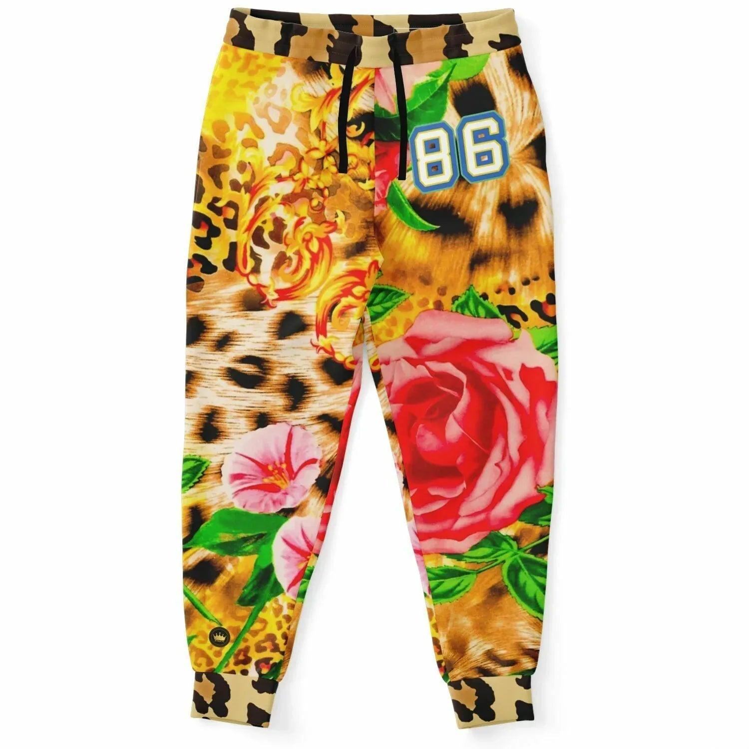 Pink Hibiscus Leopard Eco-Poly Unisex Joggers