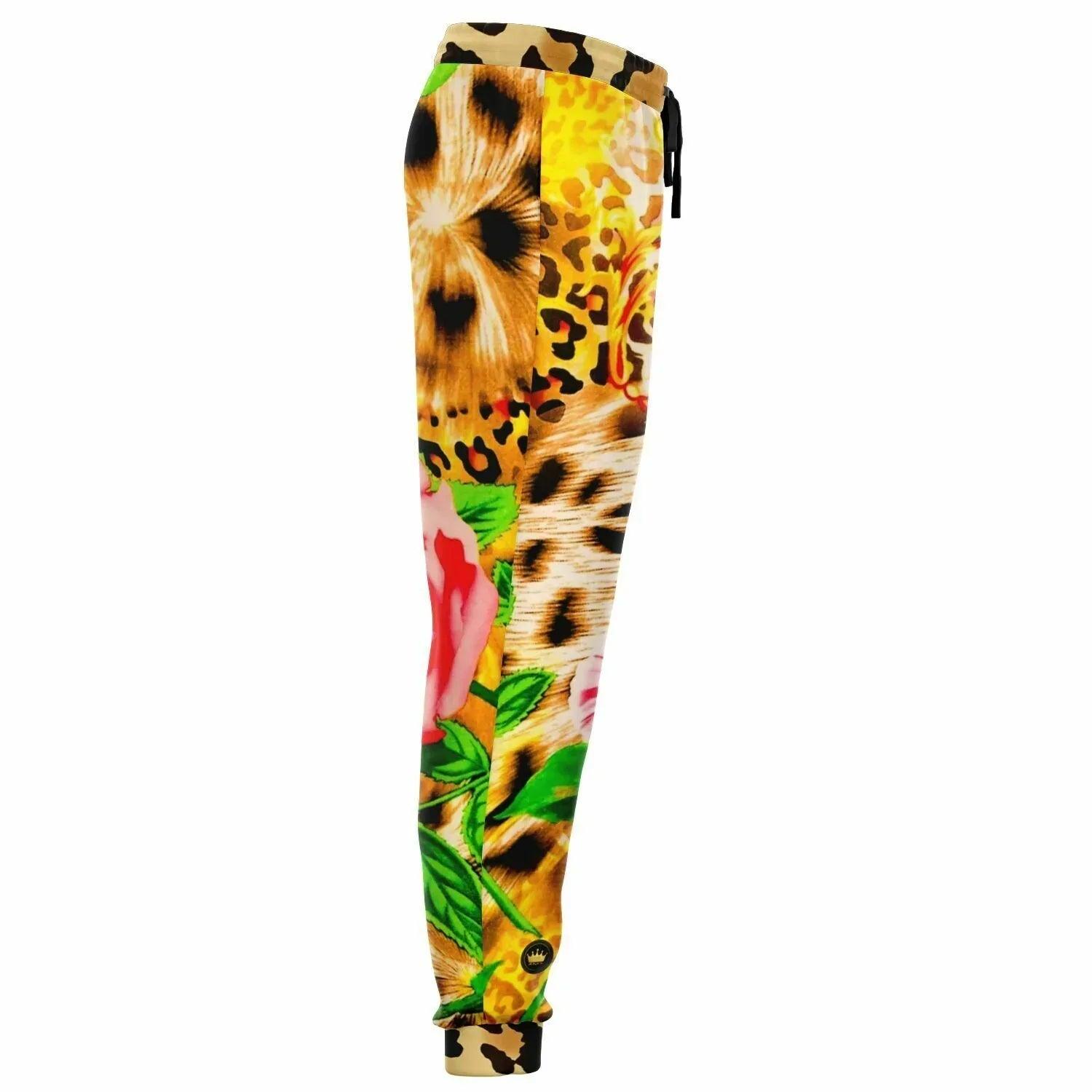Pink Hibiscus Leopard Eco-Poly Unisex Joggers