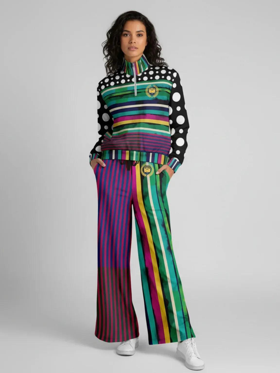 Black in the Pink Stripe Heavyweight Oversized Quarter Zip Sweatshirt