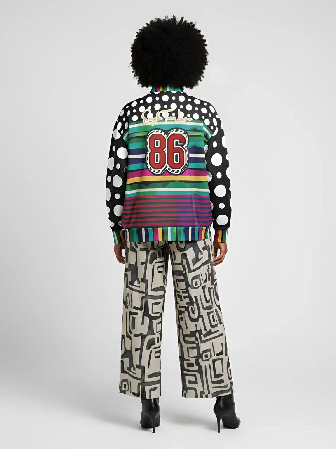 Black in the Pink Stripe Heavyweight Oversized Quarter Zip Sweatshirt