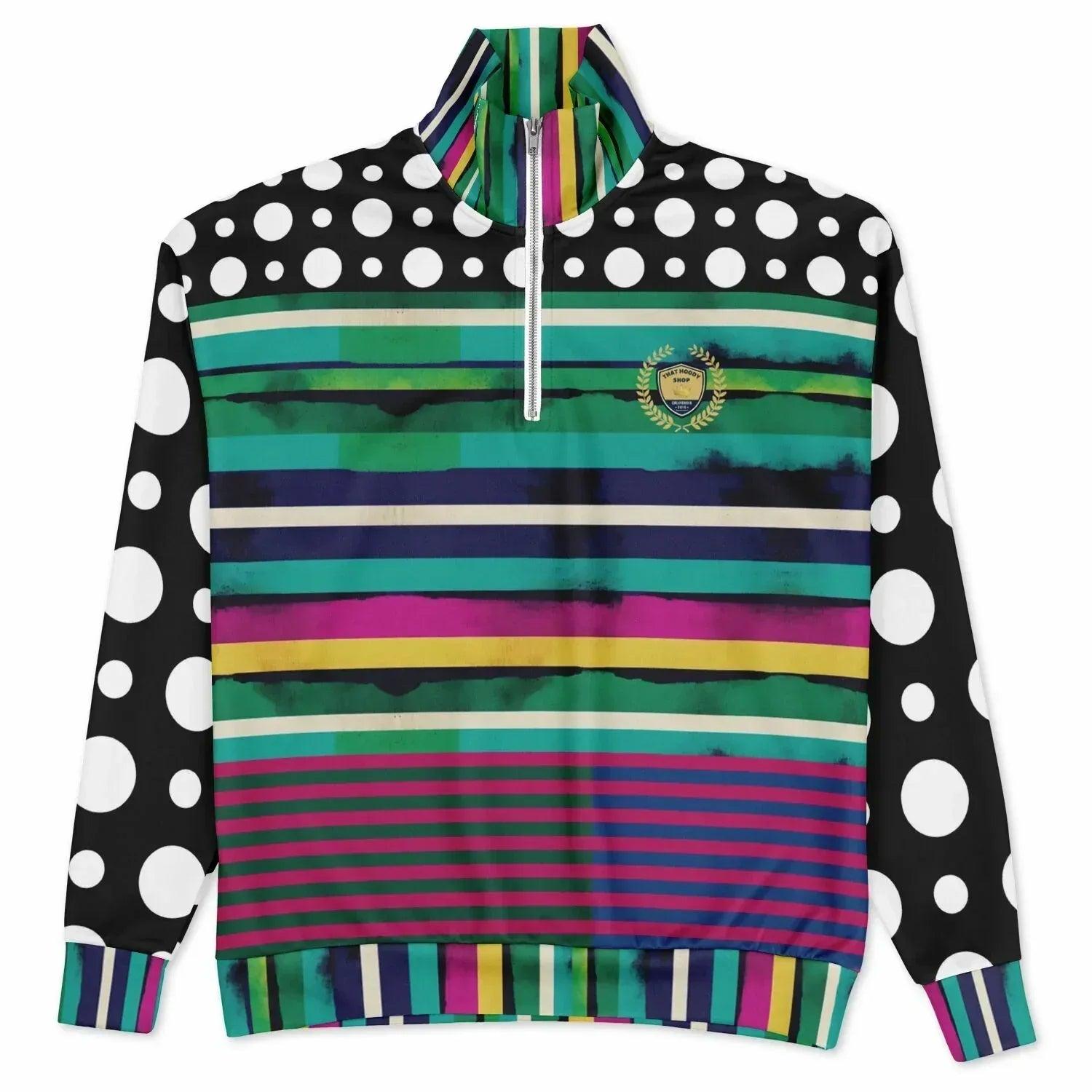 Black in the Pink Stripe Heavyweight Oversized Quarter Zip Sweatshirt