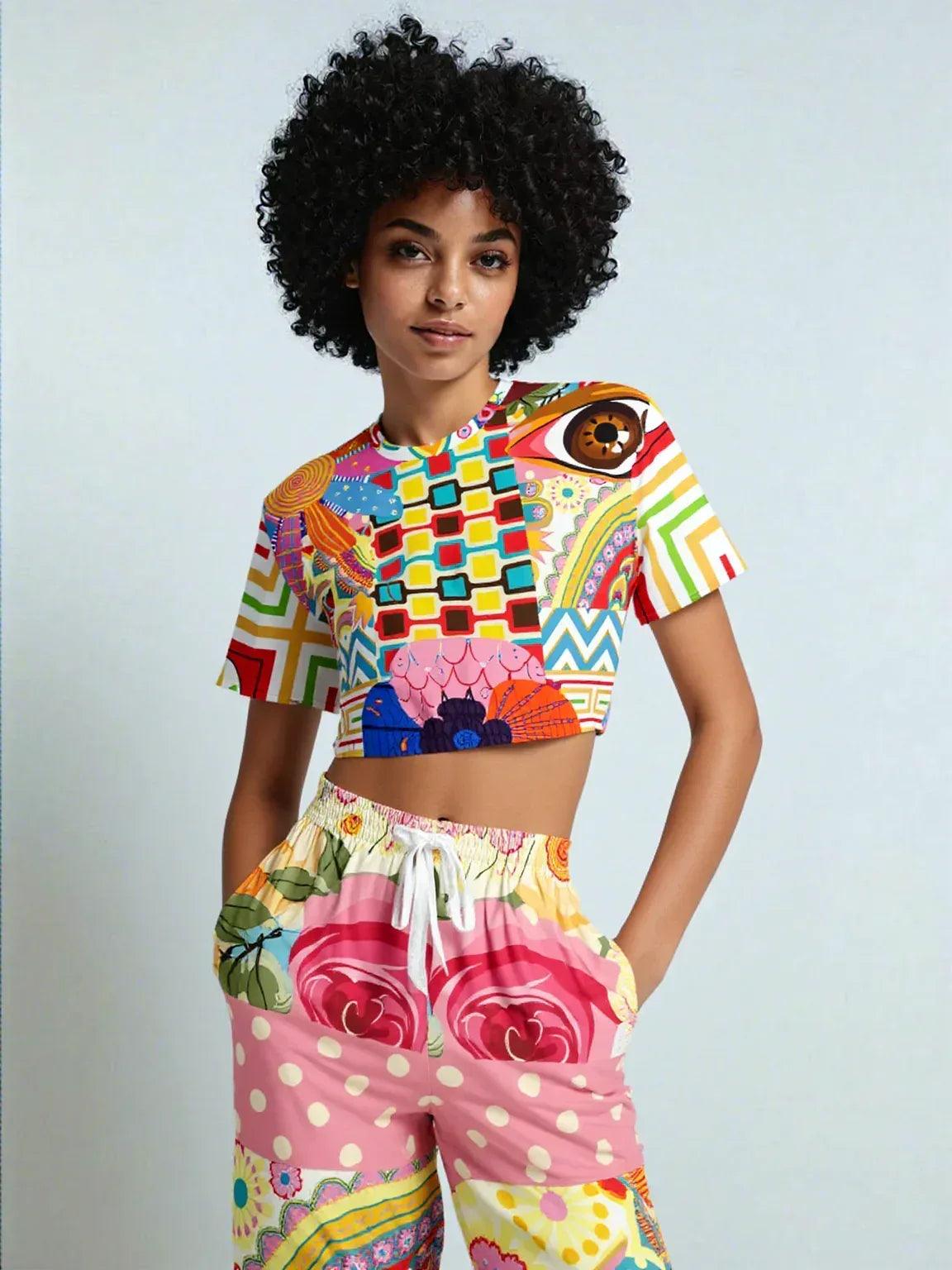 Pink Paisley Park Eco-Poly Wide Leg Pants