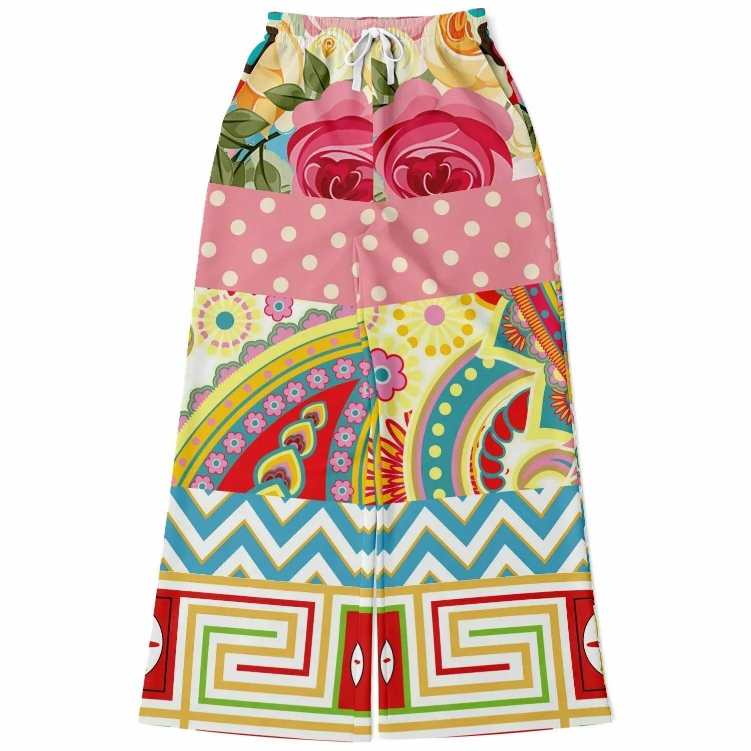 Pink Paisley Park Eco-Poly Wide Leg Pants