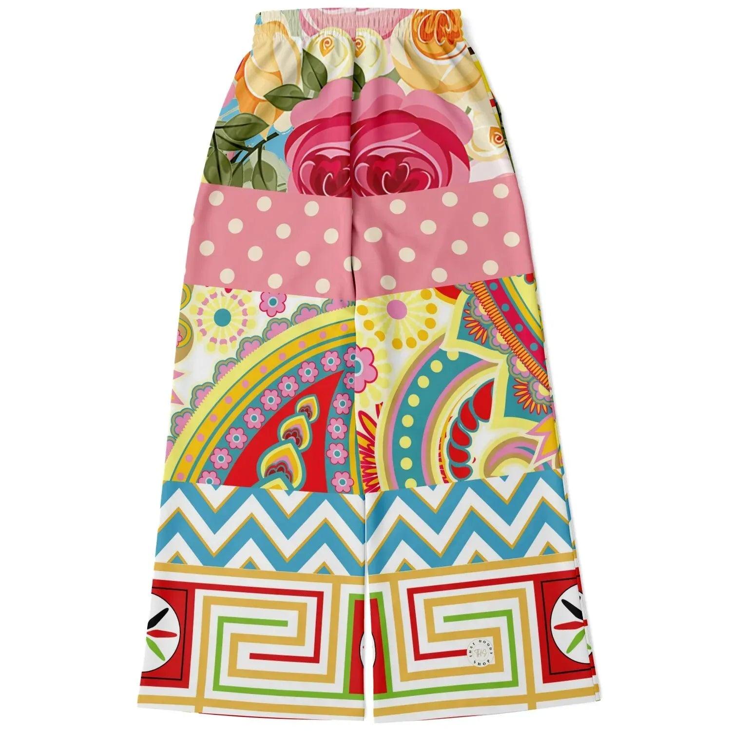 Pink Paisley Park Eco-Poly Wide Leg Pants