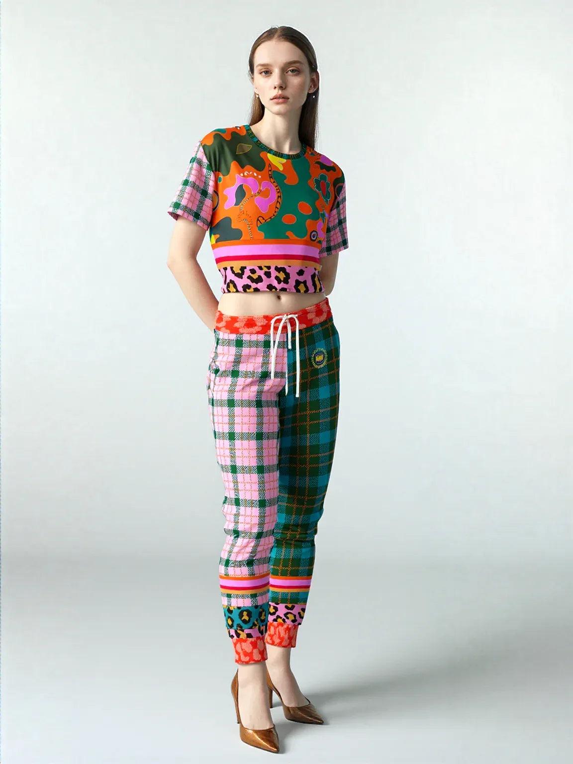 Pink Passion Haberdashery Plaid Duo Eco-Poly Joggers