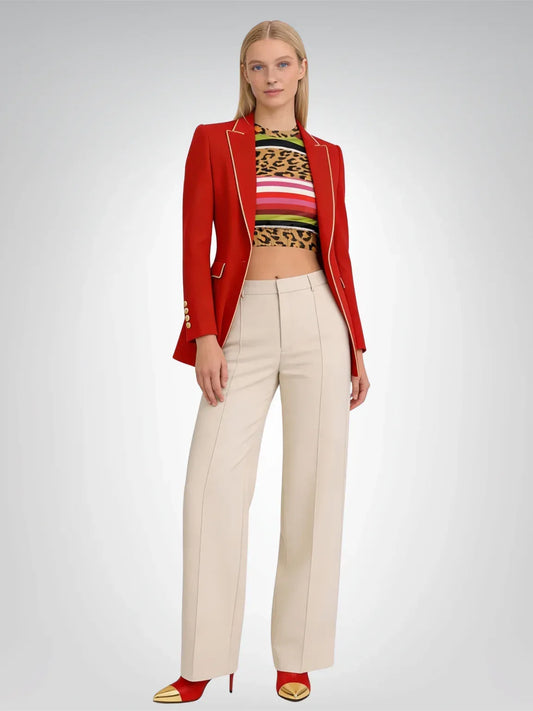 Pink Posie Stripe Cheetah Animal Print Eco-Poly Cropped Pullover