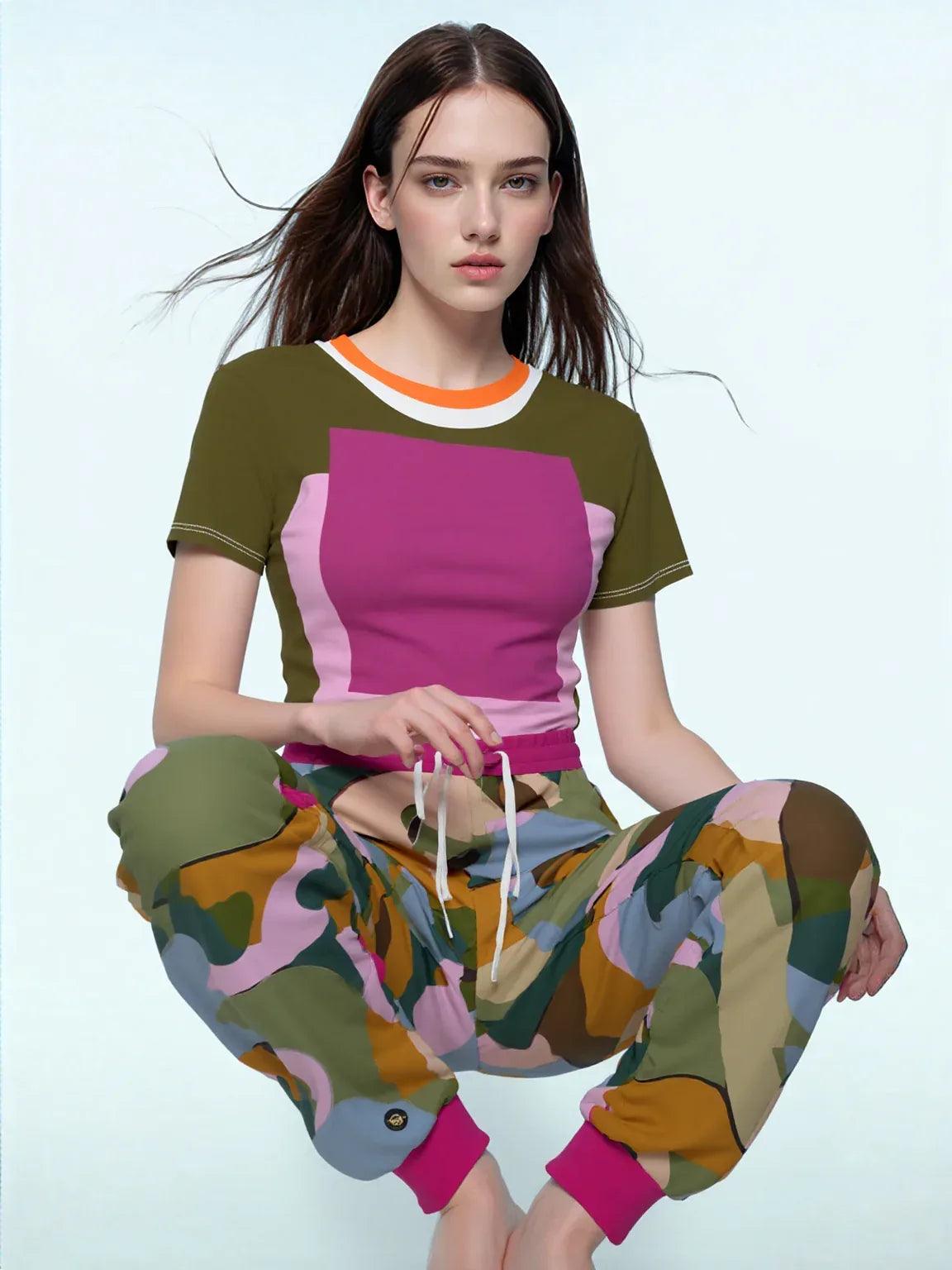 Pink Abstract Jungle Eco-Poly Camo Unisex Joggers