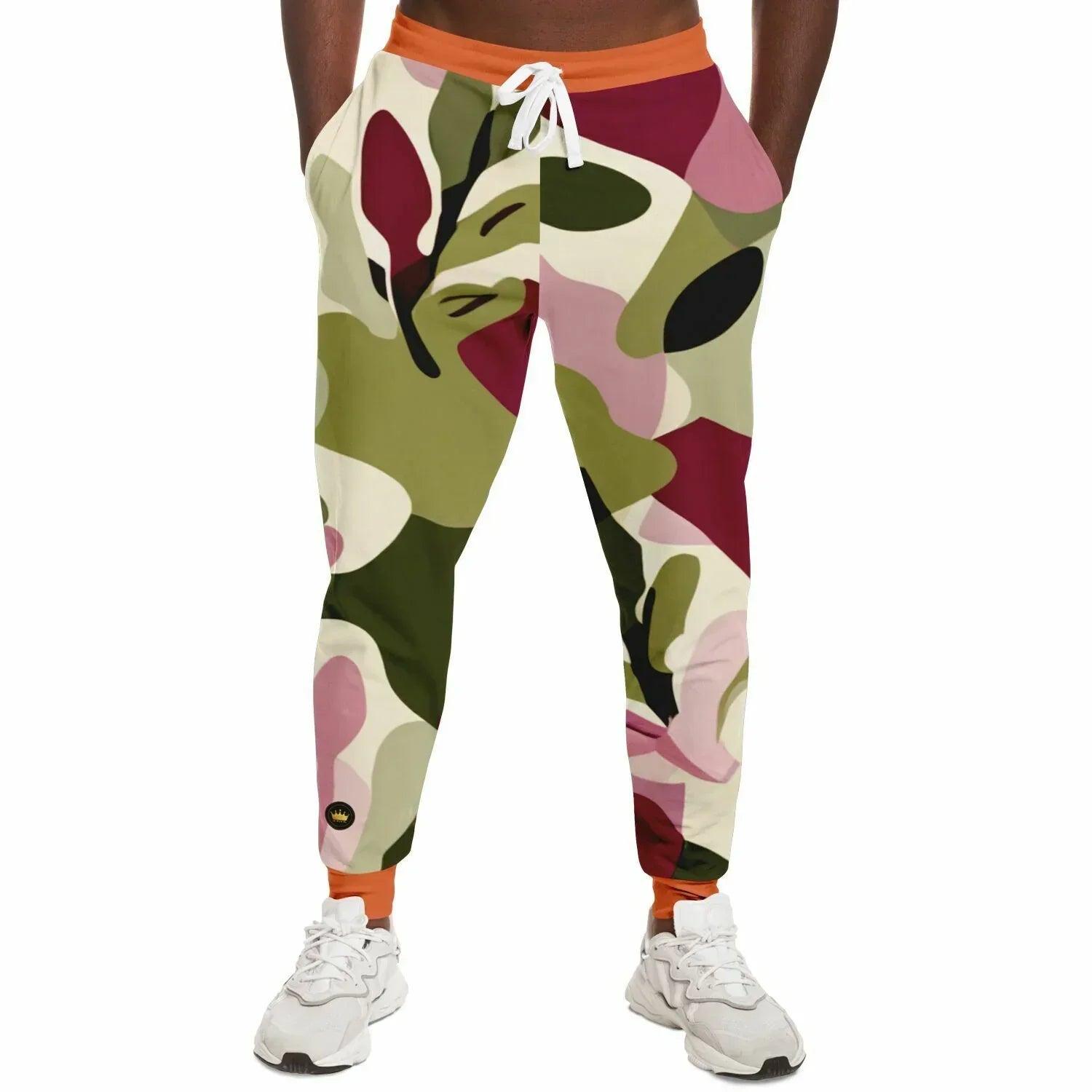 Pink Tulip Abstract Camo Eco-Poly Unisex Joggers