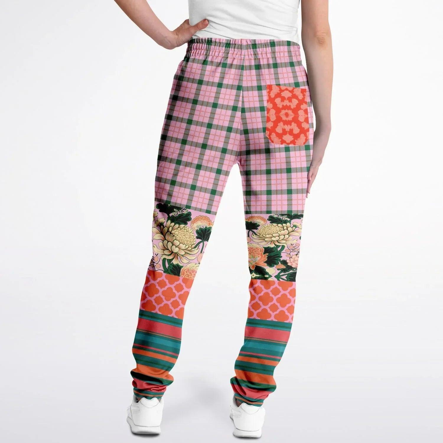 Pink Zen Blossom Chrysanthemum Unisex Eco-Poly Track Pants