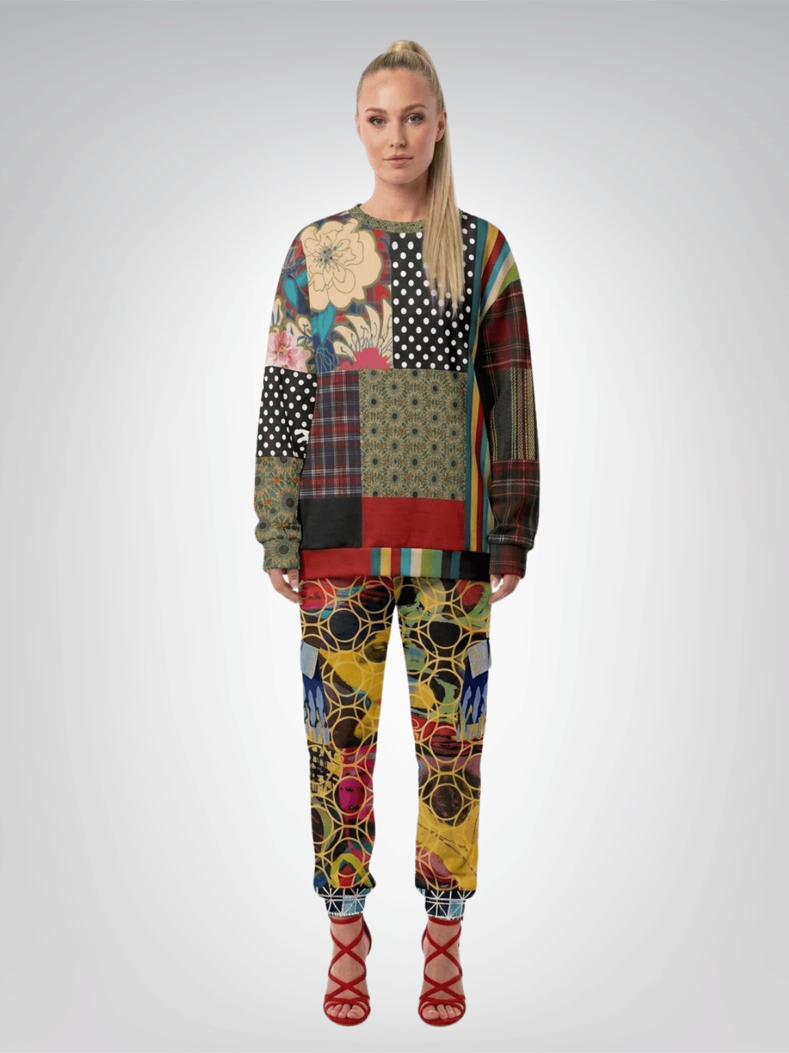 Beautiful Chaos Golden Orbit Abstract Art Print Eco-Poly Cargo Joggers