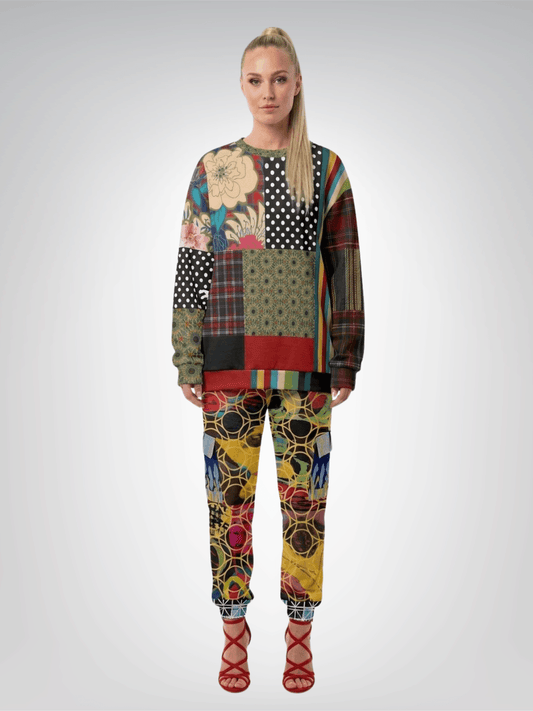 Beautiful Chaos Golden Orbit Abstract Art Print Eco-Poly Cargo Joggers