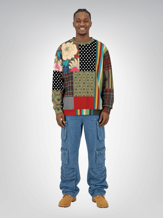 Plaid About Flowers Patchwork Unisex Sweatshirt (Gold Label)