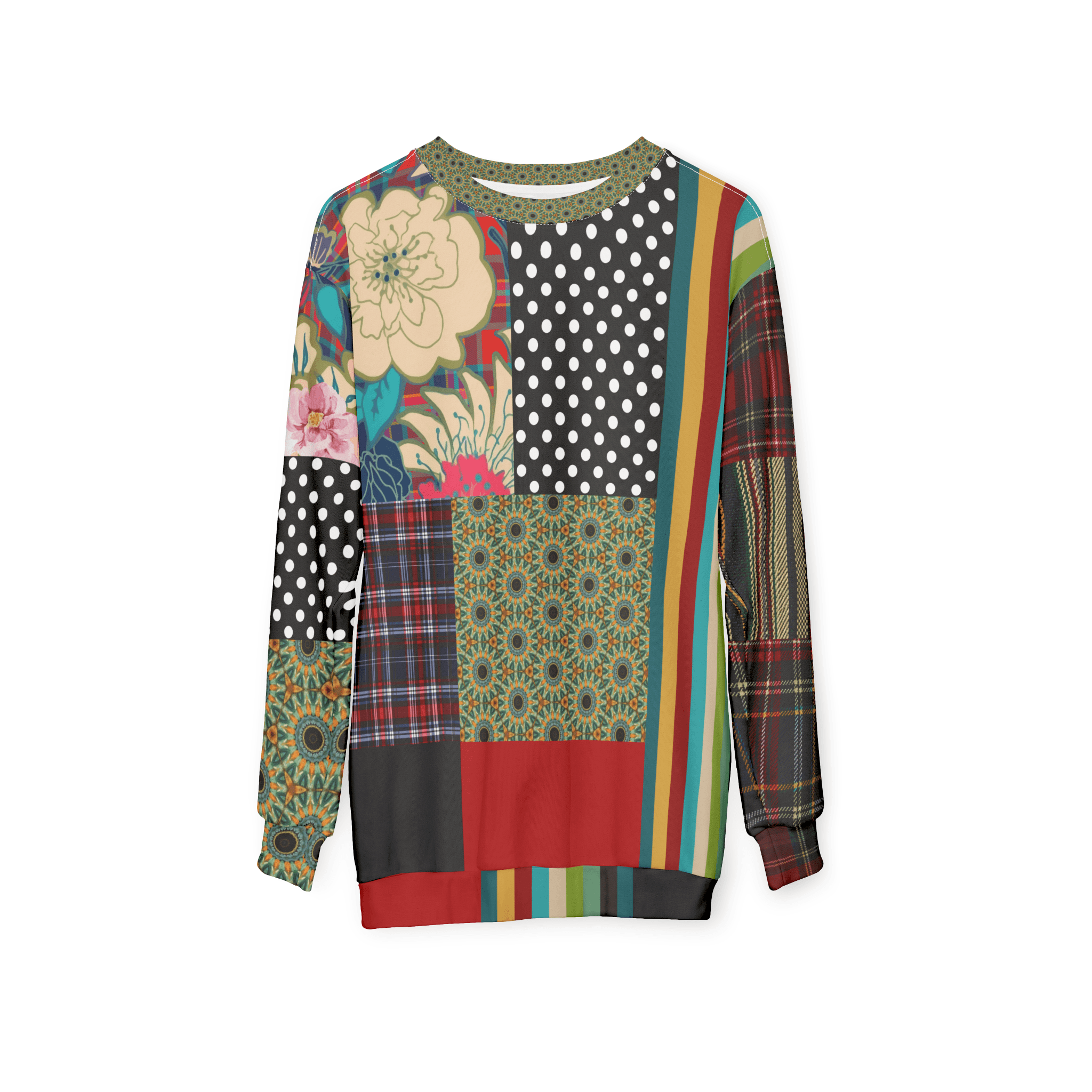 Plaid About Flowers Patchwork Unisex Sweatshirt (Gold Label)