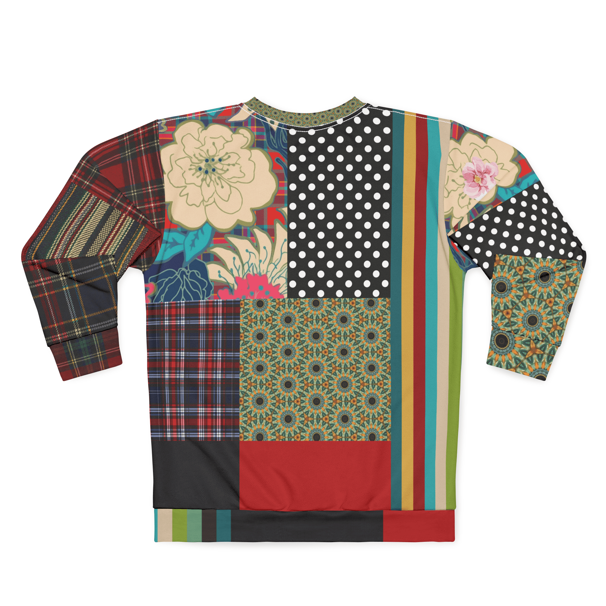 Plaid About Flowers Patchwork Unisex Sweatshirt (Gold Label)