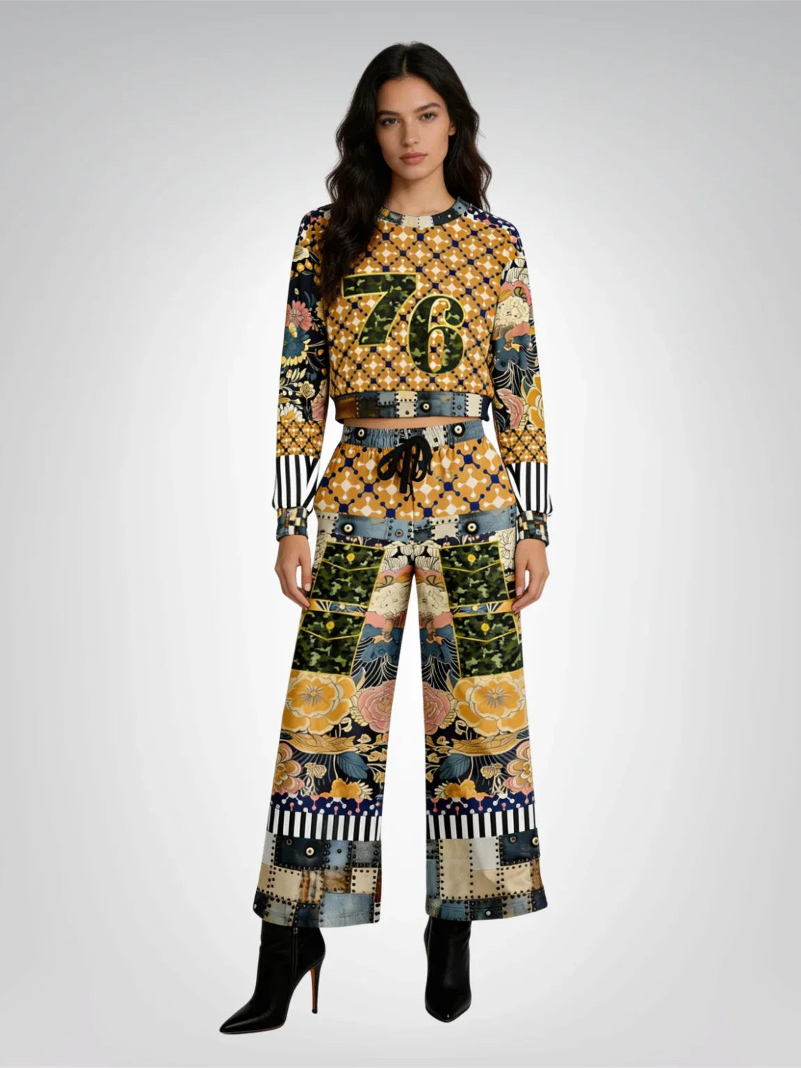 Playing Jax in Marigold 1776 Cropped Sweatshirt (Gold Label)