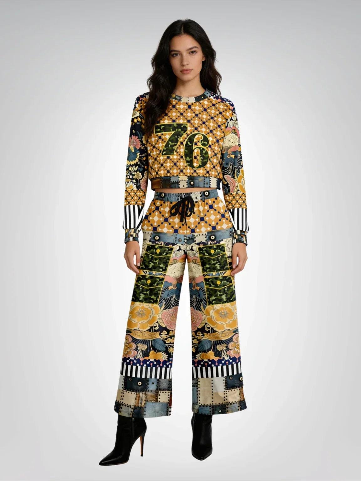 Playing Jax in Marigold 1776 Cropped Sweatshirt (Gold Label)