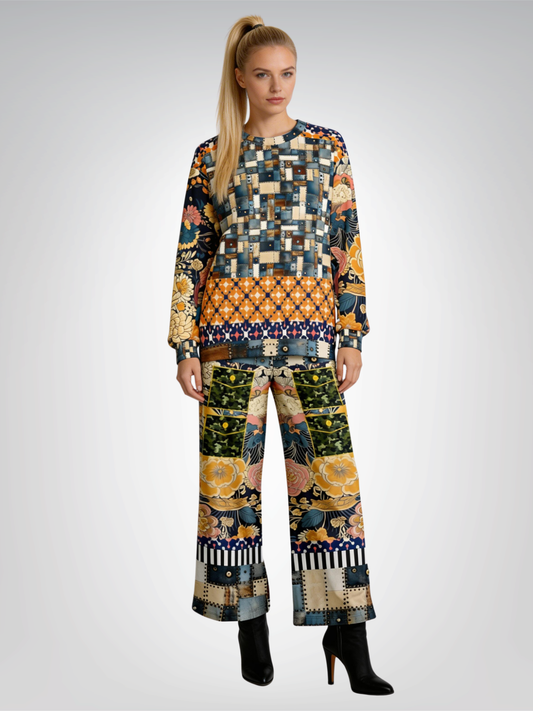 Playing Jax in Marigold Abstract Geo Unisex Sweatshirt (Gold Label)