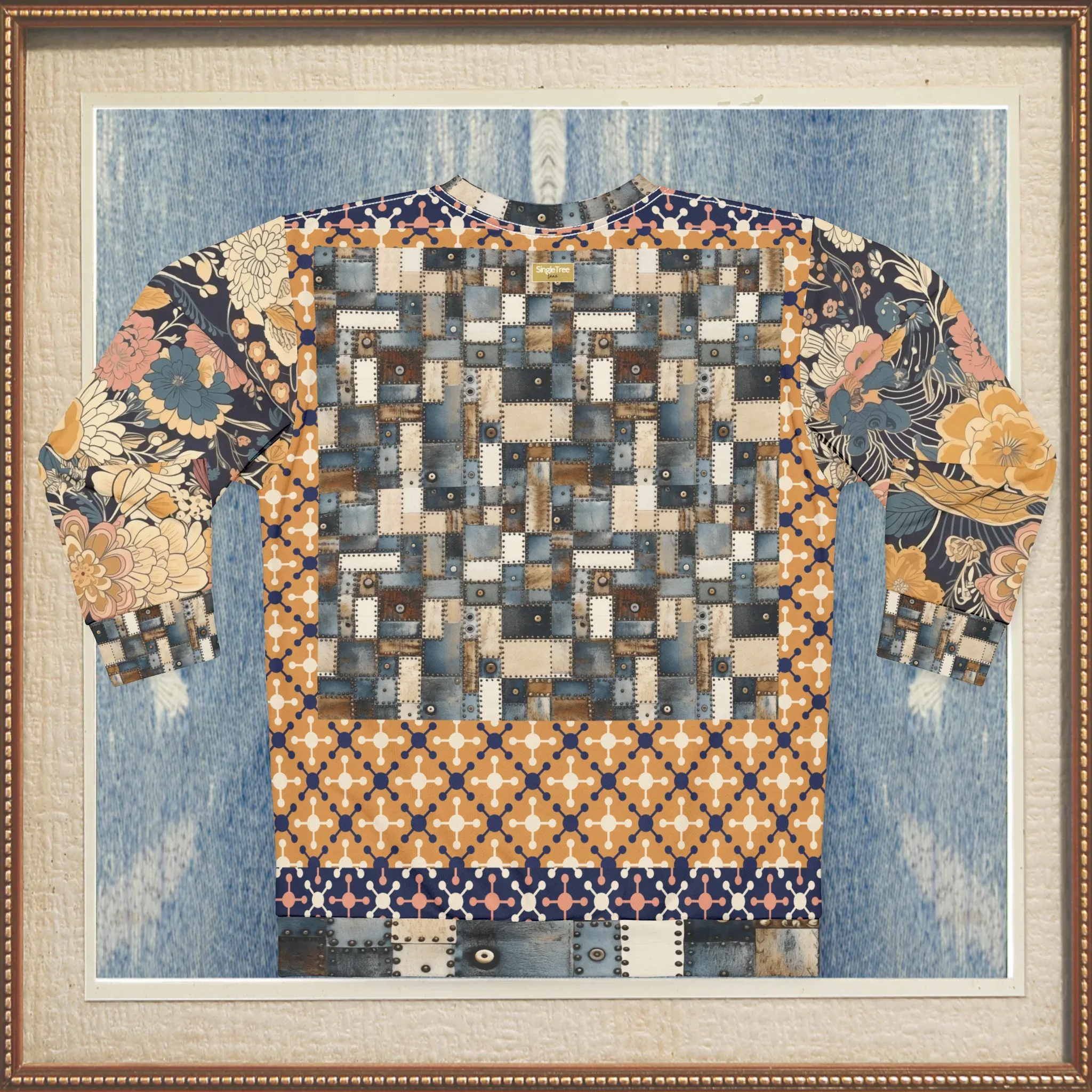 Playing Jax in Marigold Abstract Geo Unisex Sweatshirt (Gold Label)