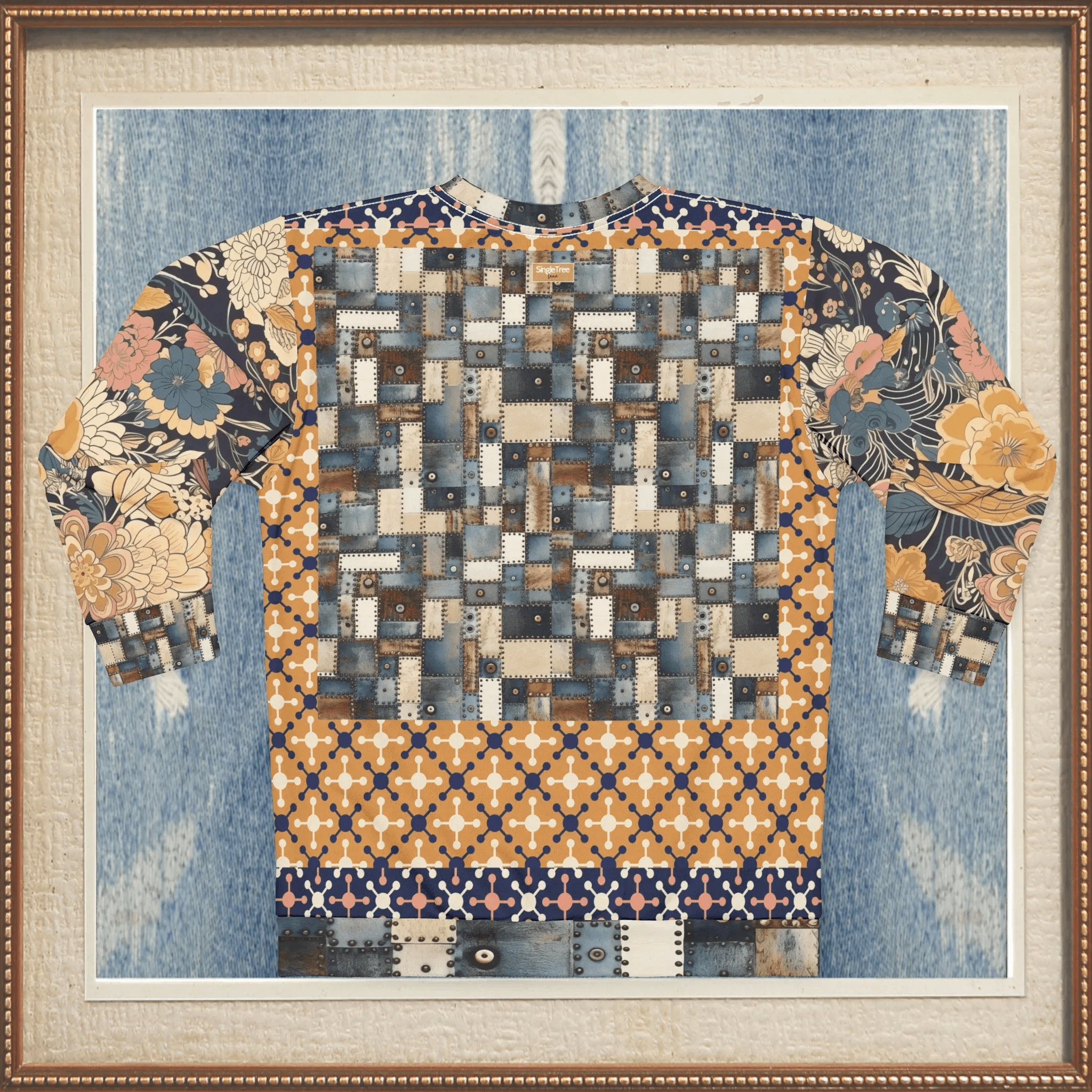 Playing Jax in Marigold Abstract Geo Unisex Sweatshirt (Gold Label)