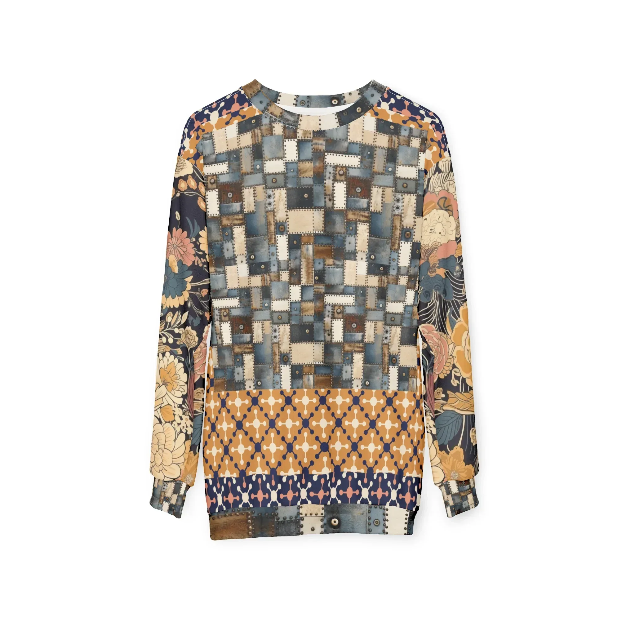 Playing Jax in Marigold Abstract Geo Unisex Sweatshirt (Gold Label)
