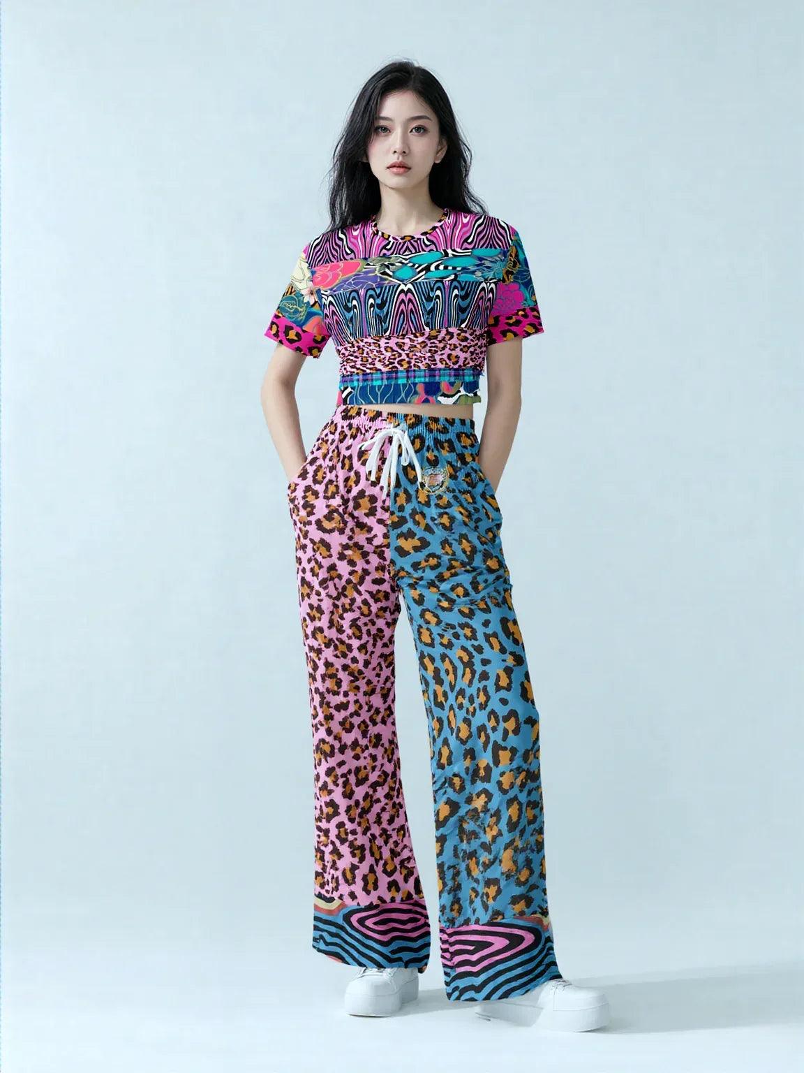 Plumed Horse Vibrant Zebra Eco-Poly Short Sleeve Cropped Pullover