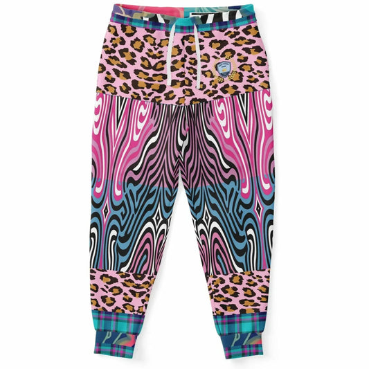 Plumed Horse Vibrant Zebra Print Eco-Poly Unisex Joggers
