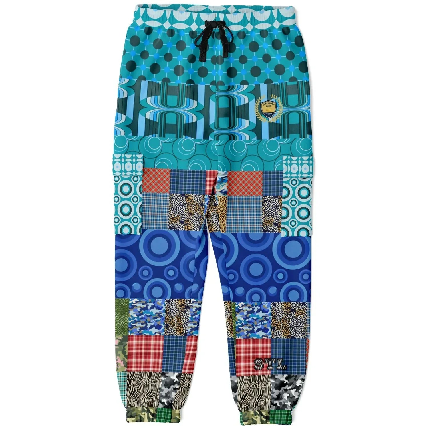 Popstar in Patchwork Fantasy Eco-Poly Cargo Joggers