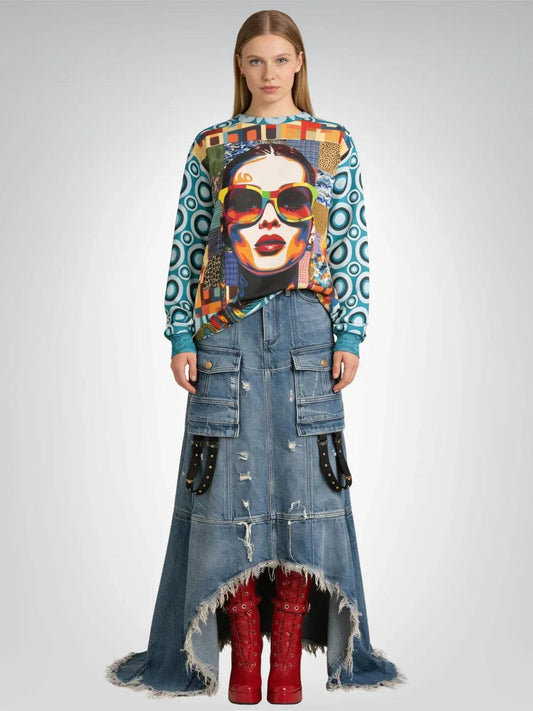 Popstar in Patchwork Fantasy Unisex Sweatshirt (Gold Label)