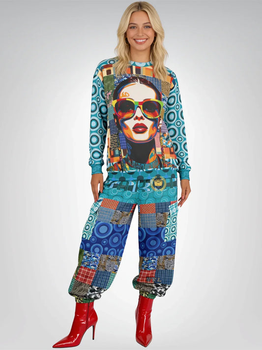 Popstar in Patchwork Fantasy Eco-Poly Cargo Joggers
