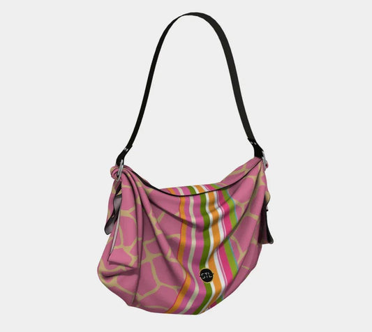 Hip-Hip-Hooray Pink Blush Giraffe Hobo Scarf Bag