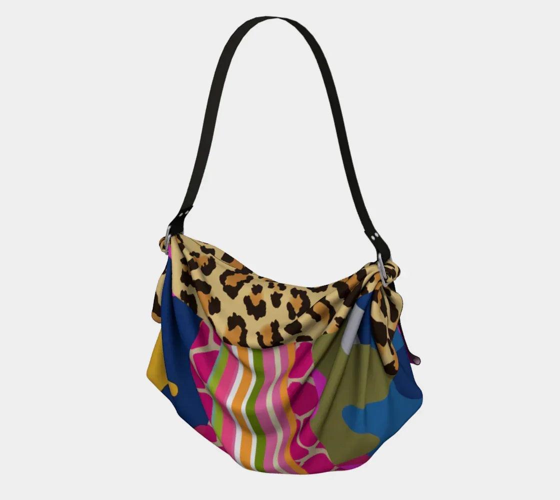 Hot Pink Jigsaw Camo Cheetah Stripe Hobo Scarf Bag