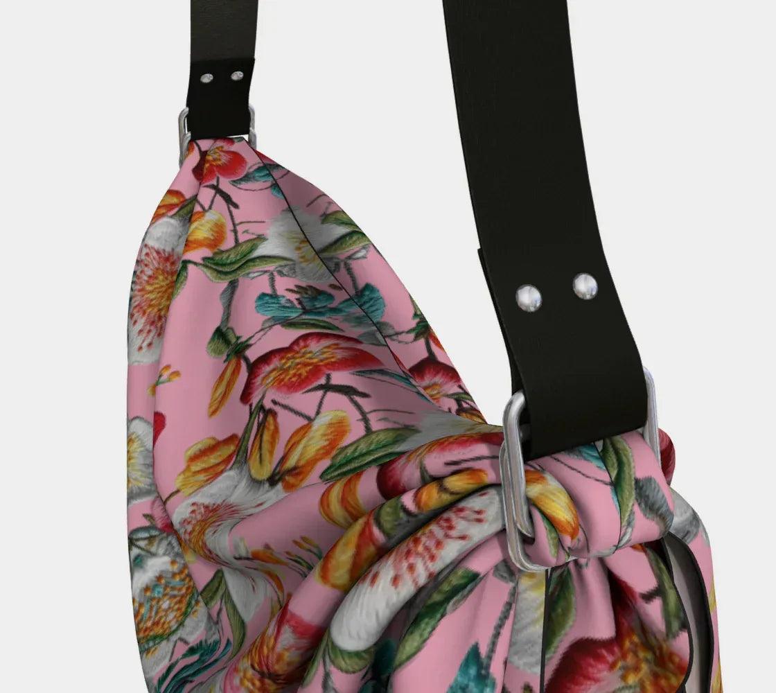 Floral Party in Pink Hobo Scarf Bag
