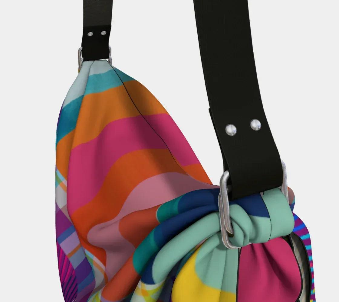 Purple Plaid Stripe Passionade Hobo Scarf Bag