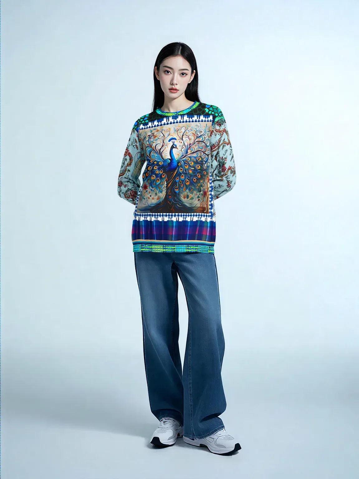 Proud Peacock in Mosaic Unisex Sweatshirt (Gold Label)