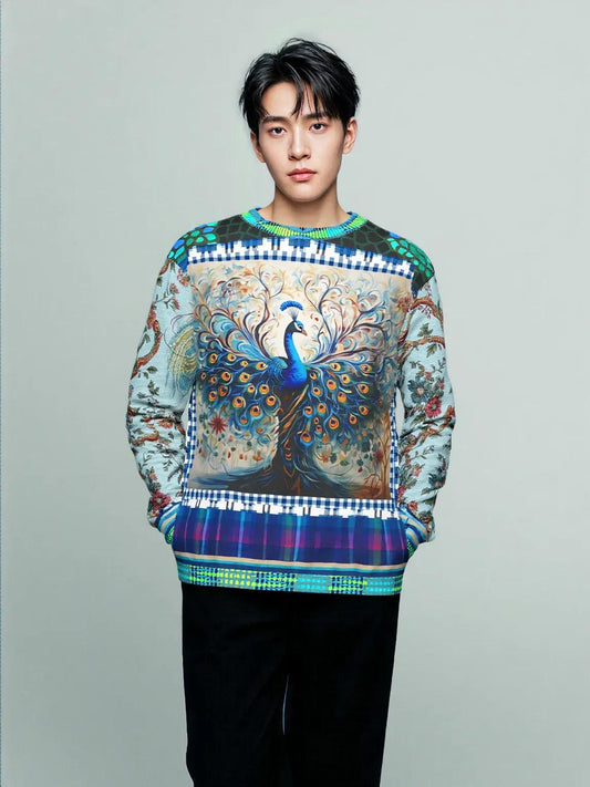 Proud Peacock in Mosaic Unisex Sweatshirt (Gold Label)