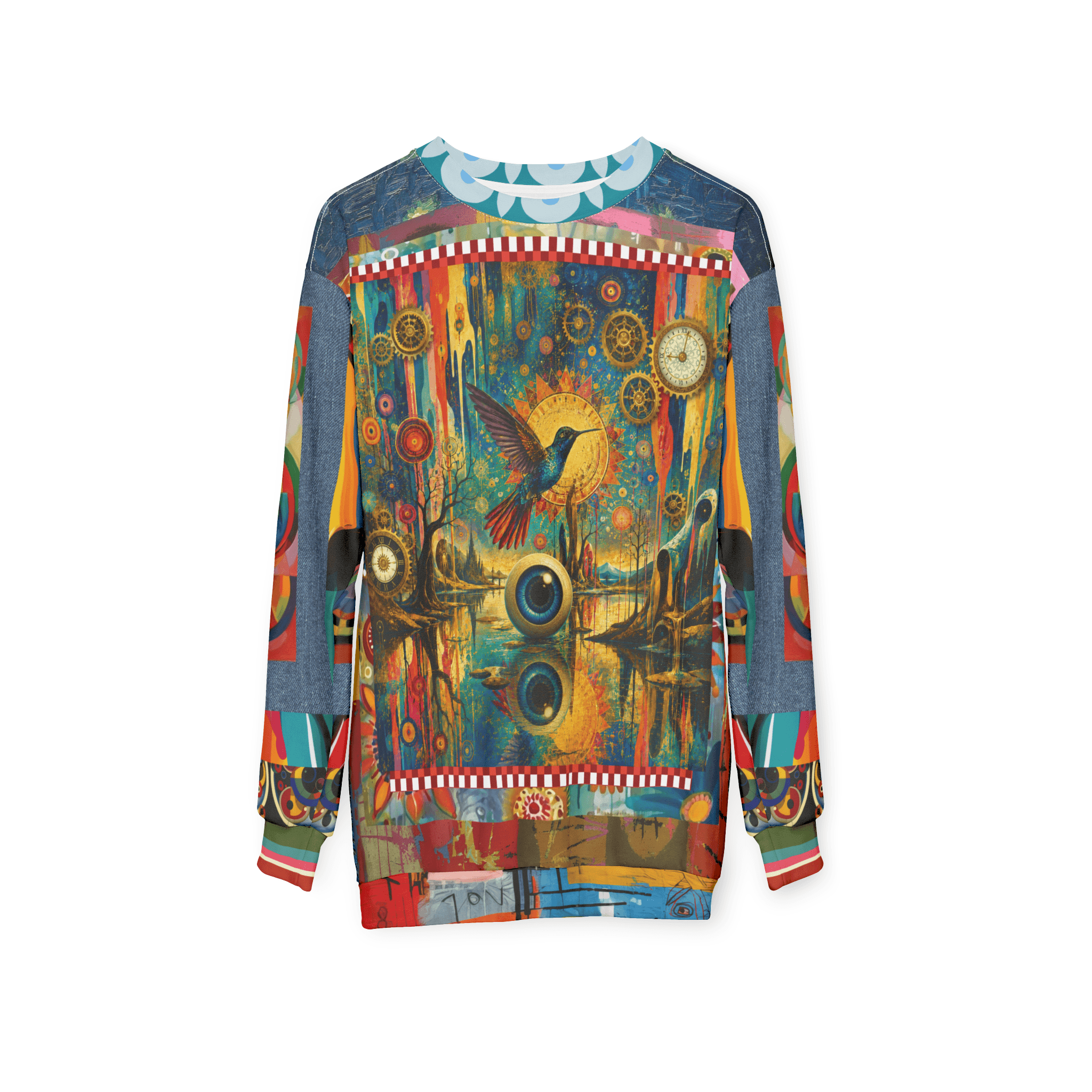 Psychedelic Hummingbird of the Glowing Lake Unisex Sweatshirt (Gold Label)